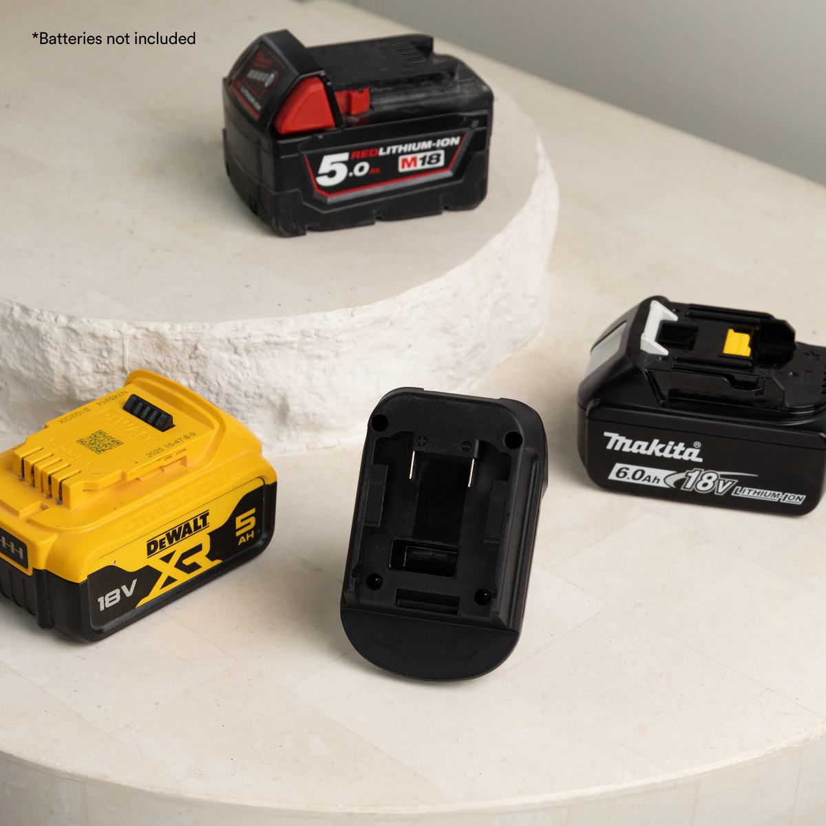 Battery Converter | DeWalt & Milwaukee (for Battery-Operated Site Light)